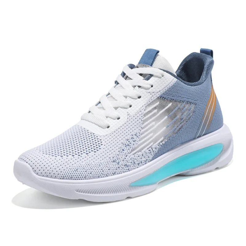 2022 new style breathable mesh and flyingknit running shoes cheap wholesale thin summer sports shoes