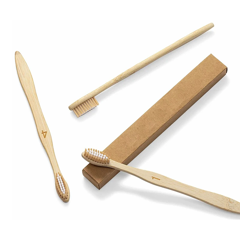 Wholesale Custom Logo Biodegradable Recyclable Natural Wood Toothbrushes Adult Bristle Bamboo Toothbrush