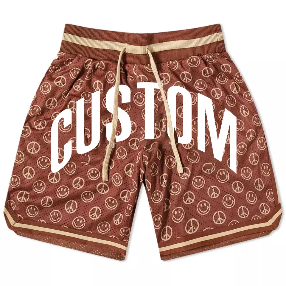 Горячая Распродажа 100% полиэстер Ретро Мужские шорты сублимационная печать под заказ винтажные сетчатые мужские баскетбольные шорты