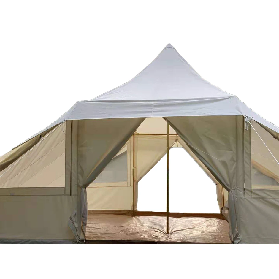 5M outdoor waterproof beige camping cotton canvas touareg bell tent