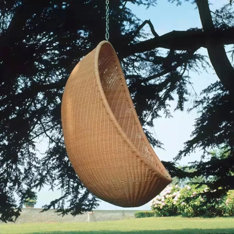 Outdoor hanging swing chair modern balcony swing hanging basket garden wicker swing chair patio furniture