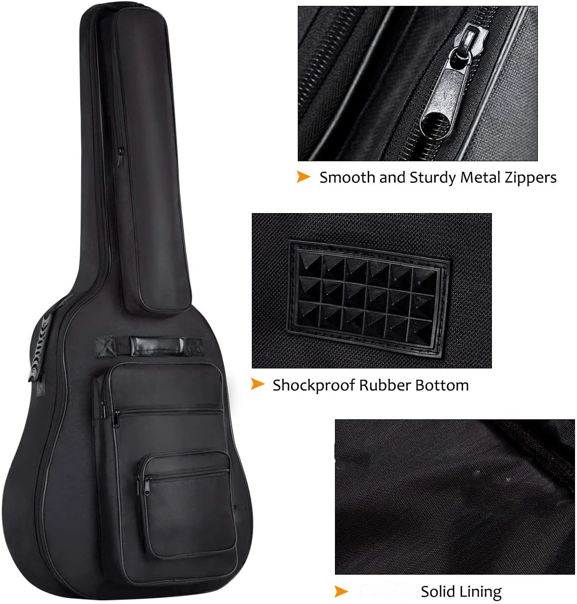 FREE SAMPLE 40 41 42 Inch Multi-pockets Waterproof Acoustic Guitar Case Gig Bag
