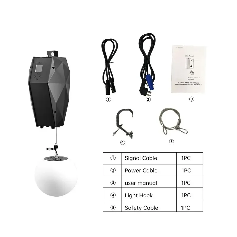color changing light hanging lifting DMX LED kinetic ball pendant led  lifting light ball dmx winch led kinetic lighting