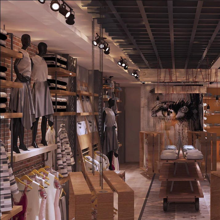 Fashion Mens Clothing Shop Interior Design Custom Men Clothes Store Fixtures Decoration Luxury Menswear Shop Display Furniture