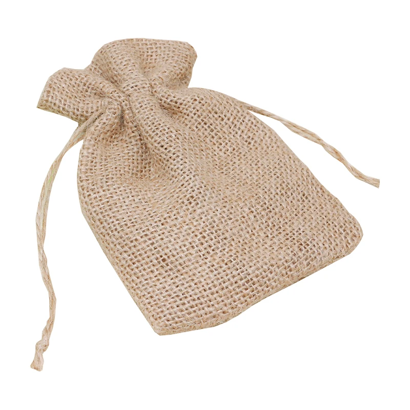 
Factory Price Natural Reusable Custom Logo Printed Drawstring Jute Bag 