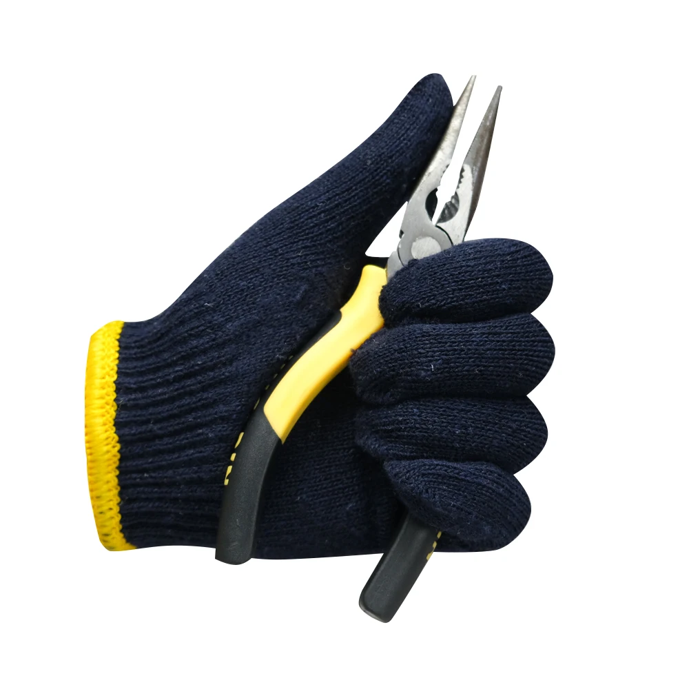China Wholesale Factory Production 7 Gauge/10 Gauge Knitted Cotton Yarn Gloves Safety Gloves