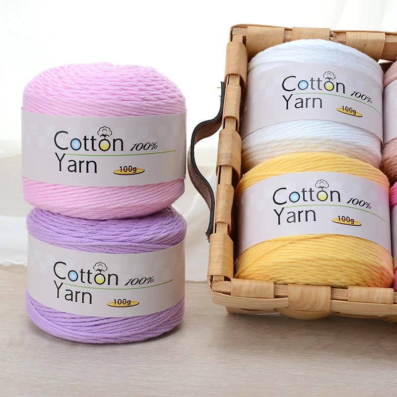 Chinese factory production line hand knitting 16 ply crochet baby 100% cotton yarn