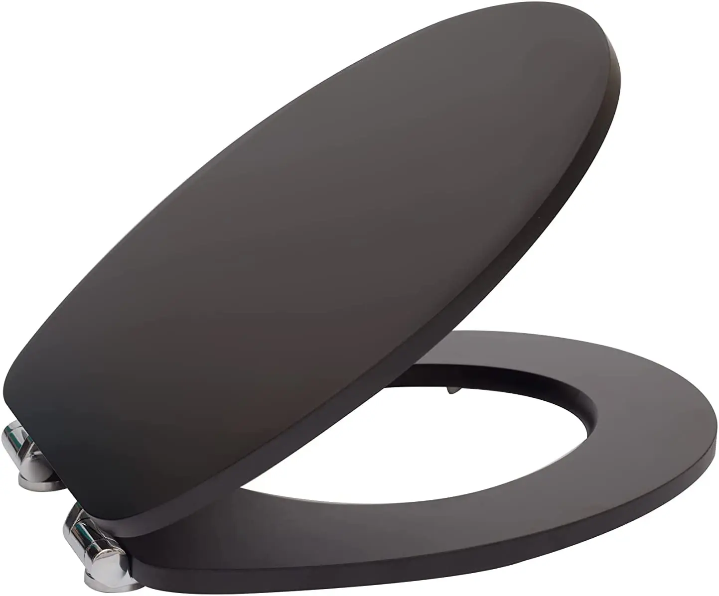 OEM Coloured Matt Black 2 Piece Wood Decorative Elongated Family Hygienic Toilet Bidet Seat Wc