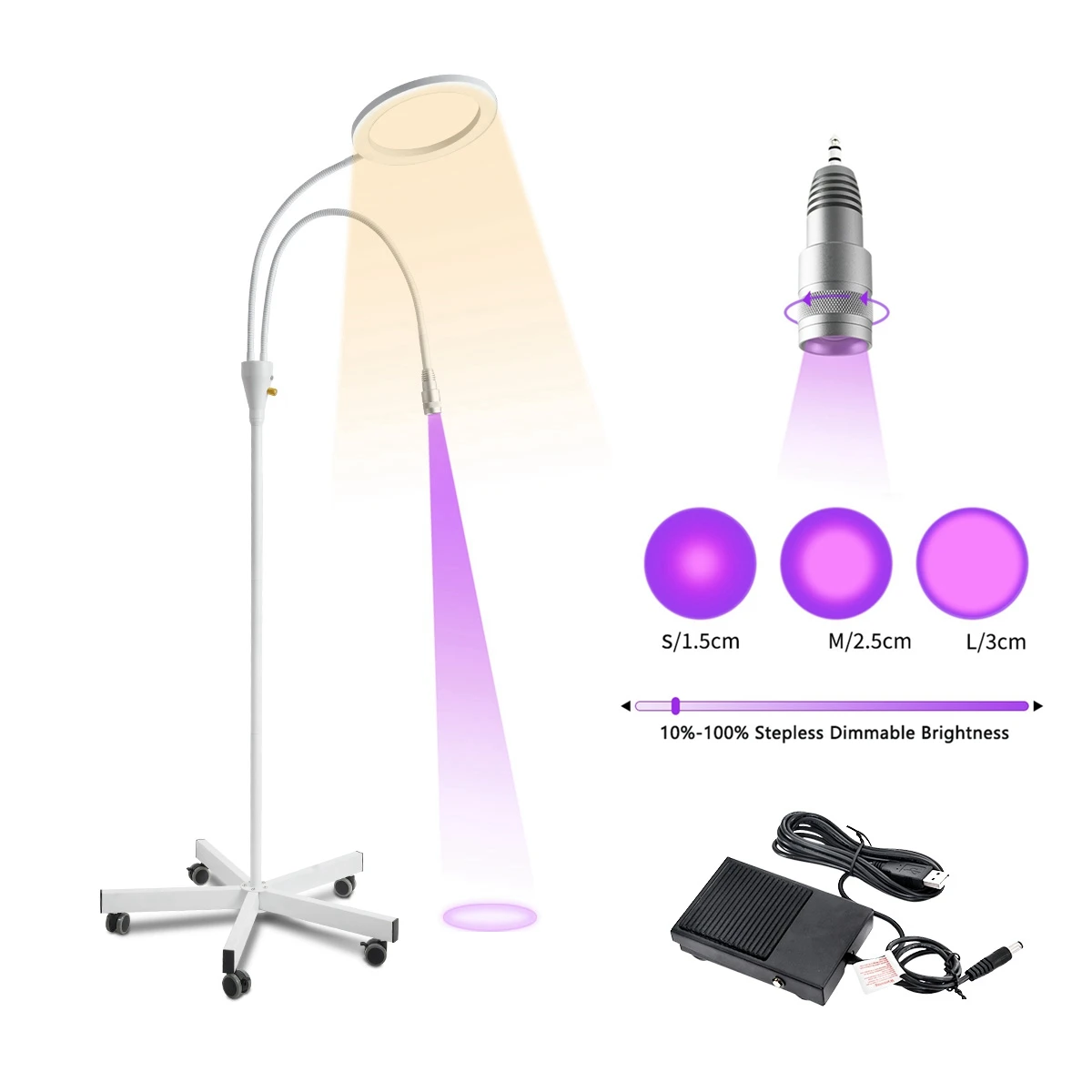 2in1 UV Cured System LED Light 10W for Nail Hair Eyelash Extension Gel Glue 0.5s Fast Dryer UV Lash Lamp