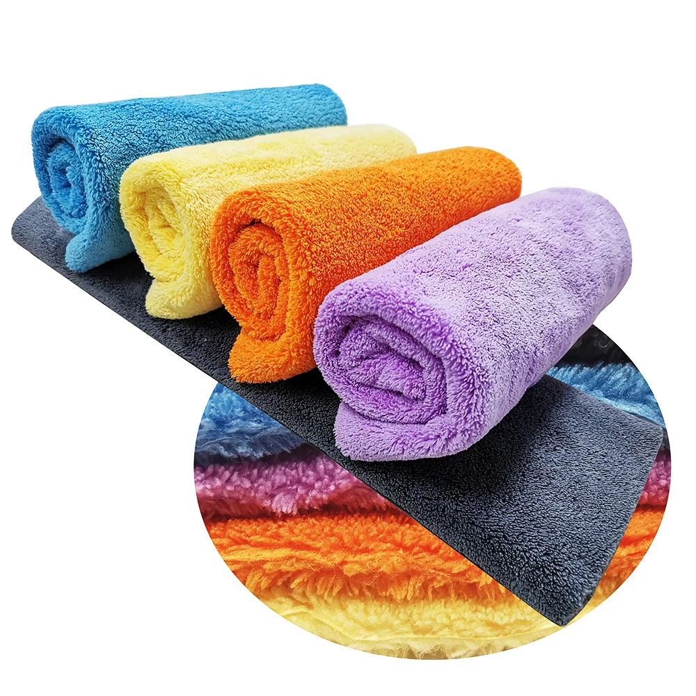 Coral Fleece  Car Care Detailing Cleaning Cloth Towel 500GSM Edgeless Plush Microfiber Car Wash Polishing Drying Towel