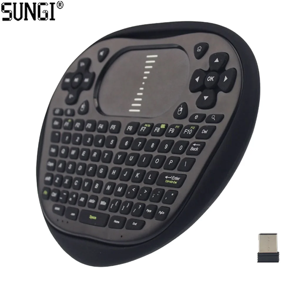 Wireless Rechargeable Battery Mini Handheld Remote Keyboard with Touchpad