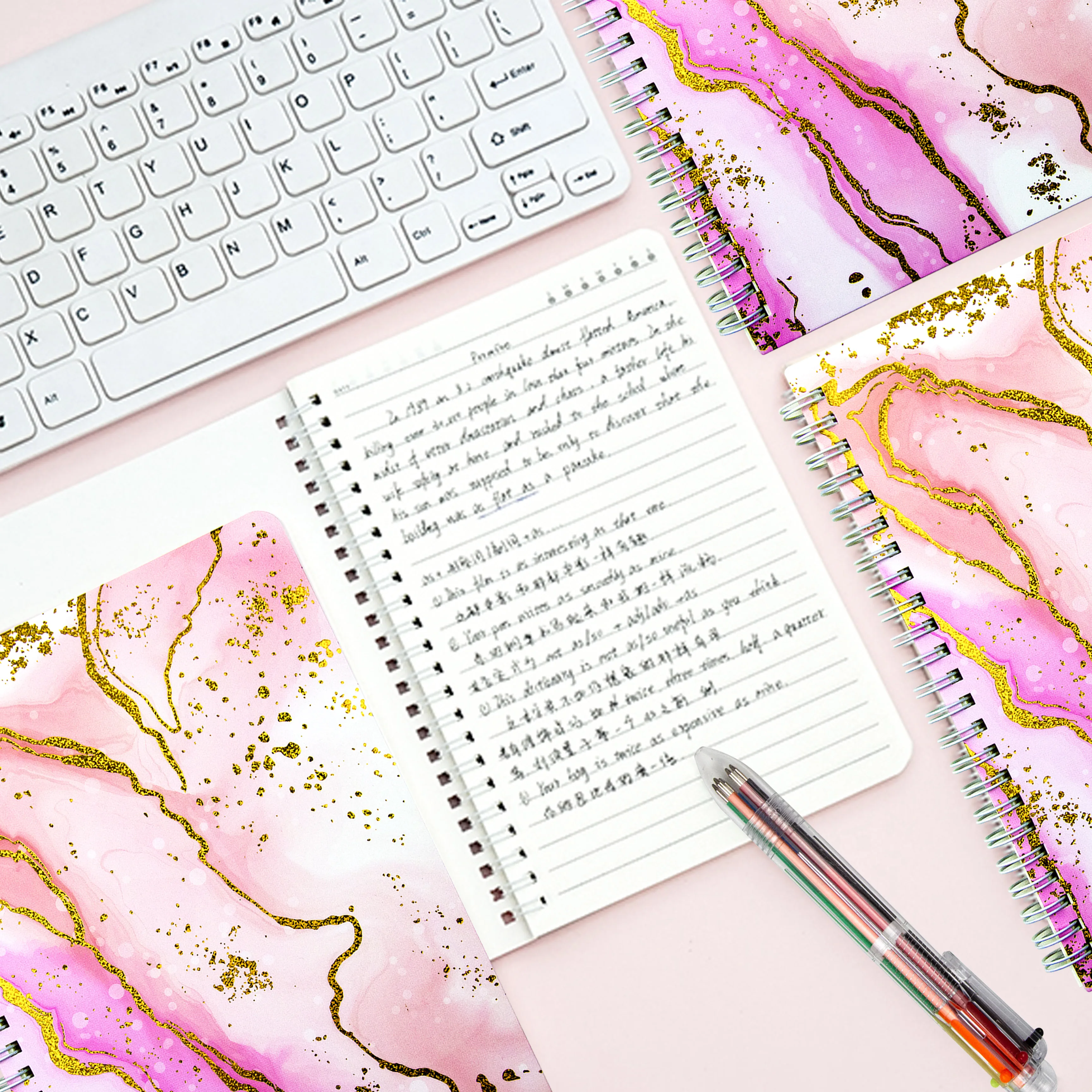 Girls gift set pink Scrapbook Kit DIY Memo Tape Kawaii diary note book Stationery Journal set kit for Student