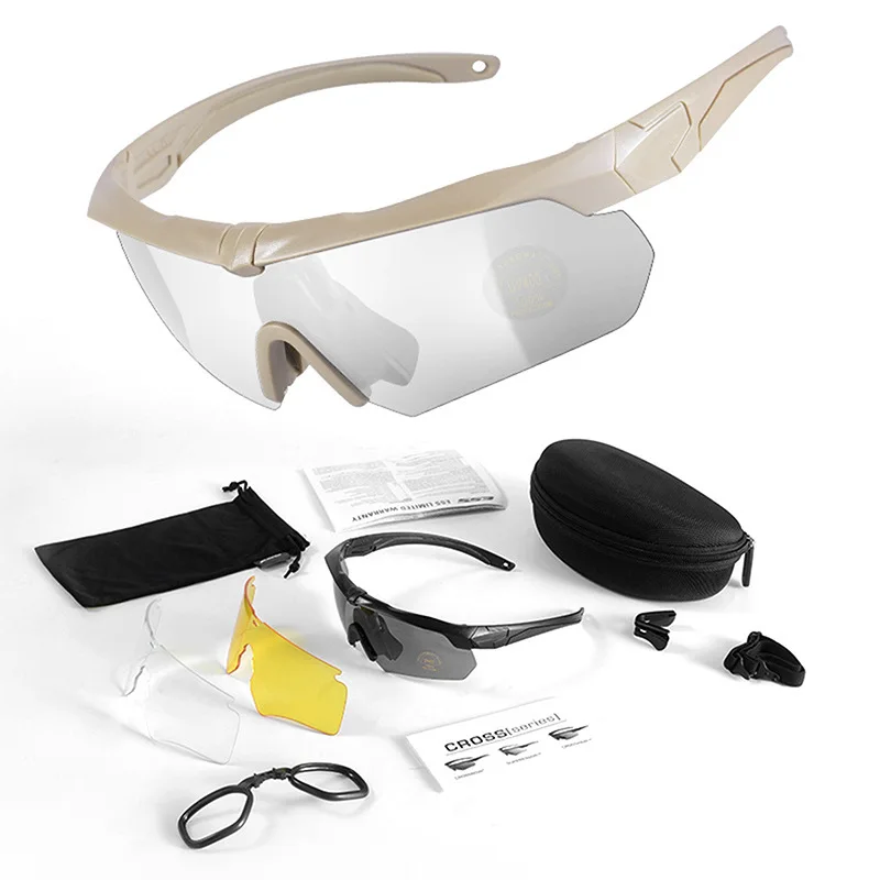 SONICE Factory Custom Safety Glasses  Eye Protective Ballistic Eyewear Tactical Sunglasses Set Shooting Glasses Tactical Goggles