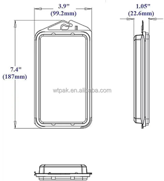 Hinged lid plastic blister clamshell packaging box for fresh herb
