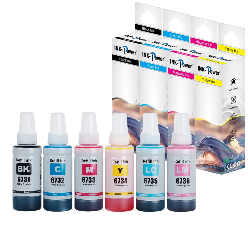 INK-POWER 673 T673 T6731 Premium Compatible Bulk Bottle Water Based Refill TInta Ink for Epson L805 L800 L1800 L850 Printer