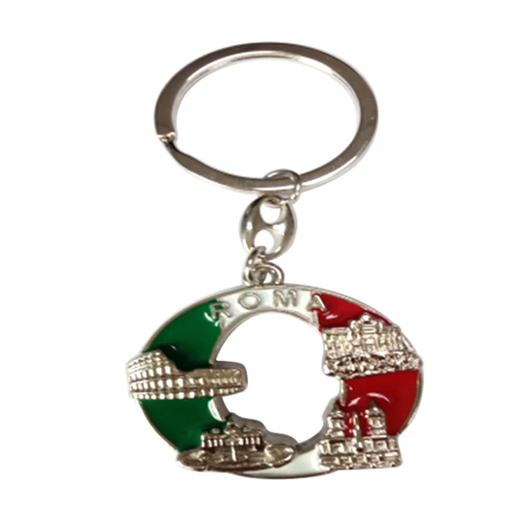 Enamel Letter M N O P Charms Keychain Roma Souvenir Wholesale Engraved Souvenir Metal Keychains