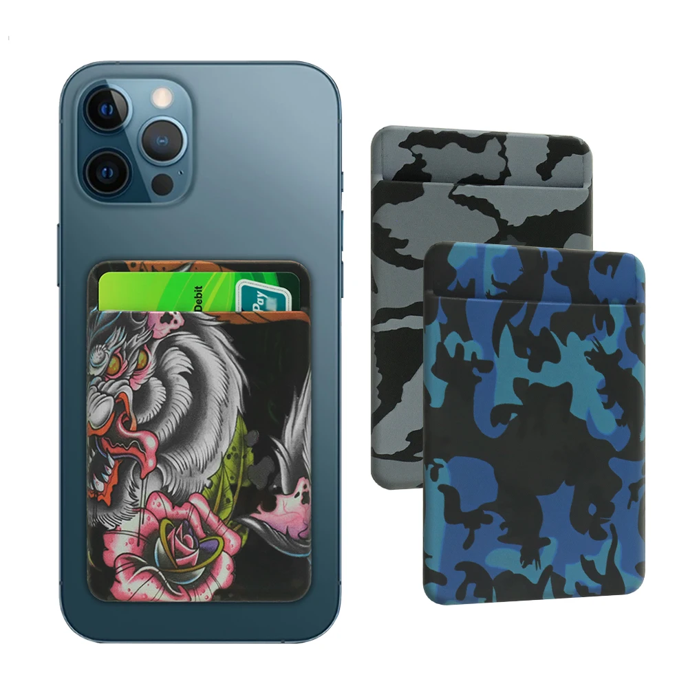 New Built-in 17pcs Magnet Can Hold 2 PCs Credit Card Stick on Phone Back Silicone Magnetic Phone Card Holder Phone Wallet