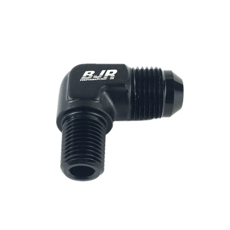 BJR AN6 90 Degree Male Fuel Hose Connector  AN To NPT Fitting Adapter