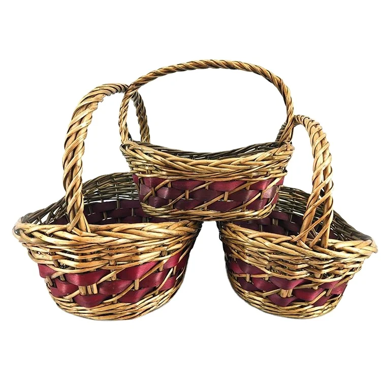 Cheap willow wicker Flower/Fruit Basket Natural colour shopper wicker baskets
