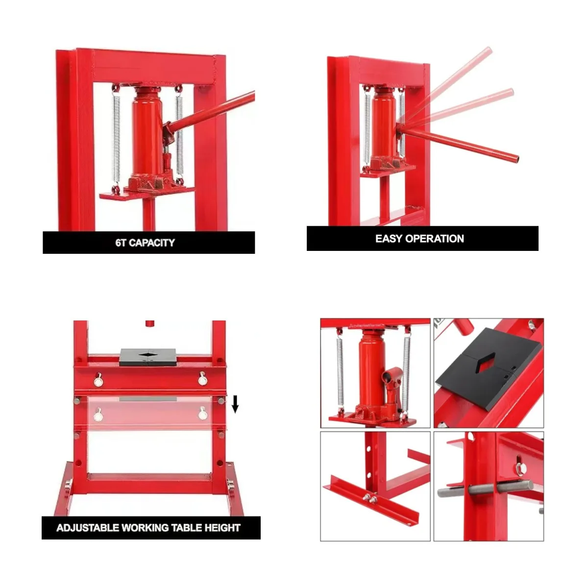6T Manual Hydraulic Car Bottle Jack Shop Press Machine
