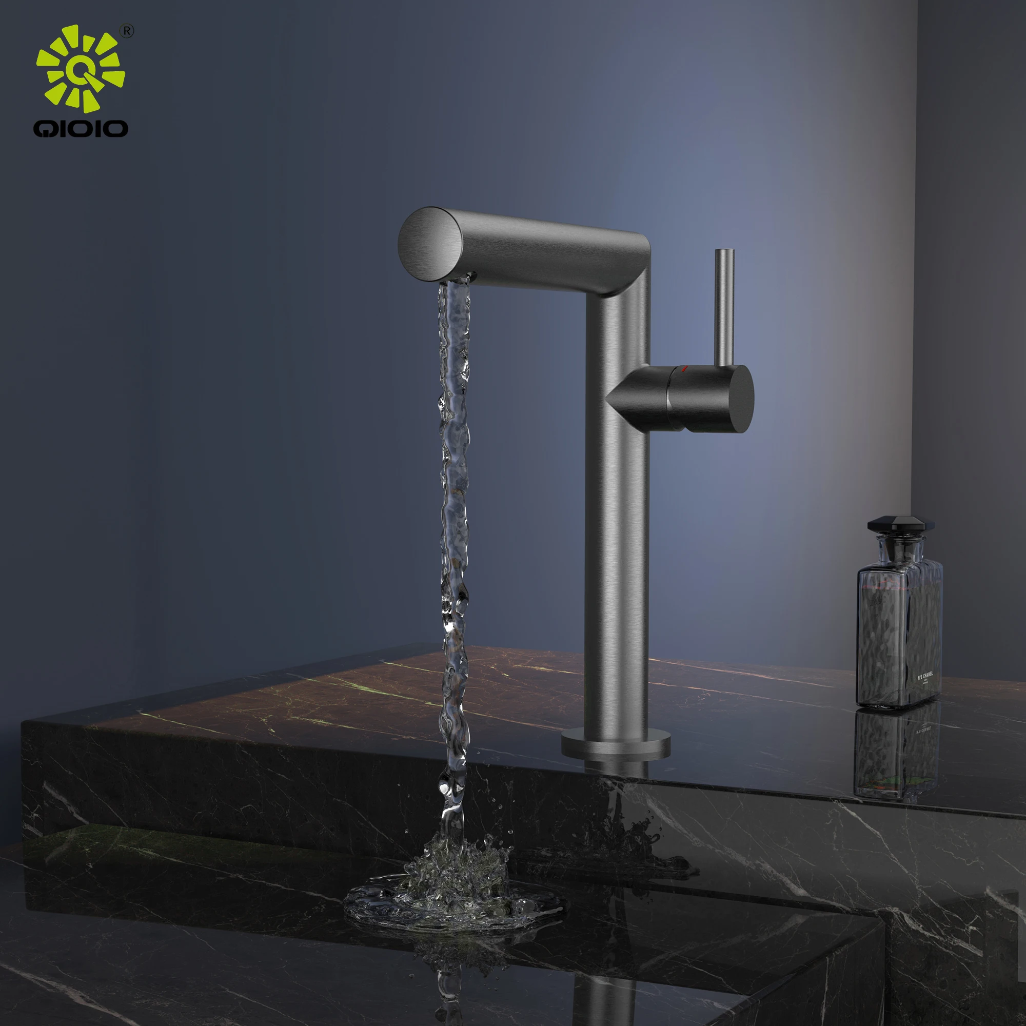 2024 New design series 304 stainless steel brushed nickel silver Hot cold basin faucet