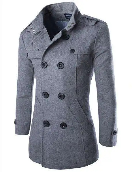 High quality long cashmere coat for men Autumn and winter warm mink collar coat Leisure warm wool thick coat for men