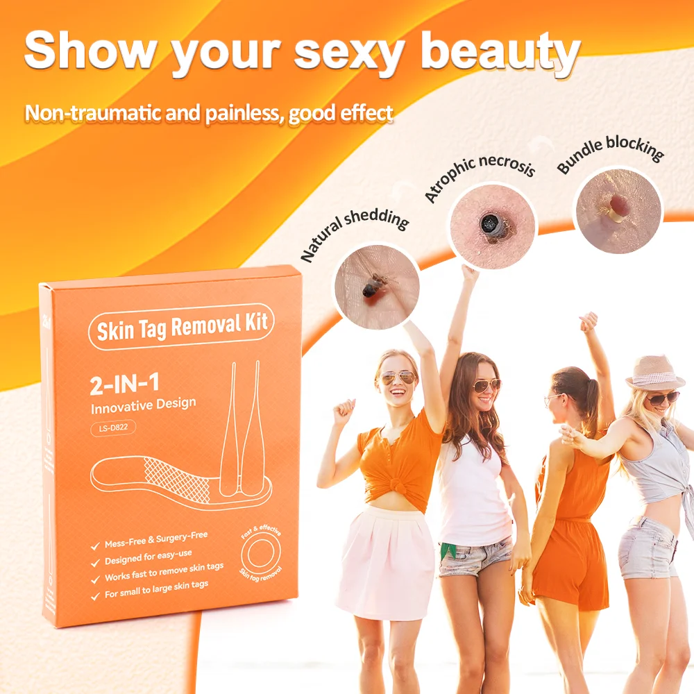 Lescolton New type 2 in 1 Different Size Skin Tag And Wart Band Removal Skin Tags On Neck Facial Body Use Painless