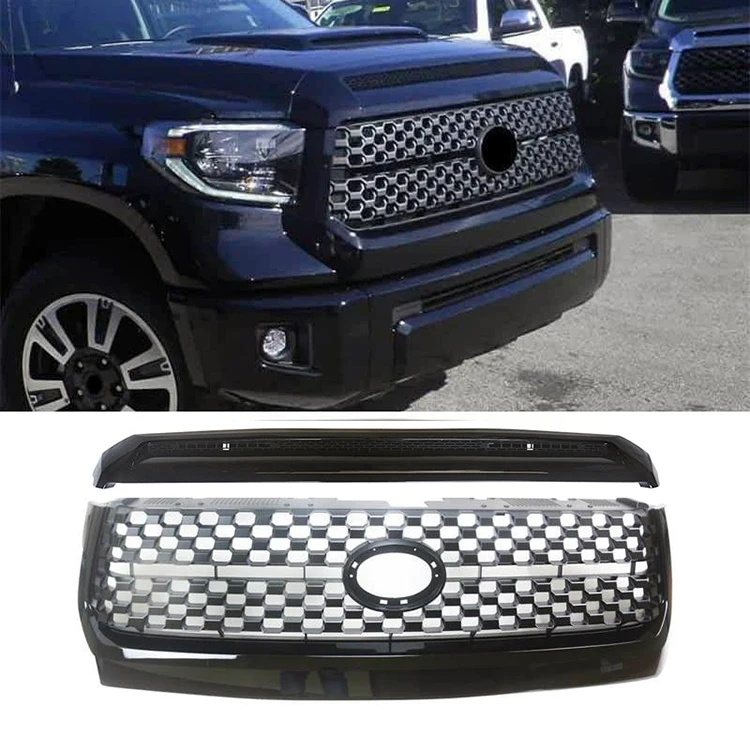 53114-0C120 ABS Chromed Black Front Bumper Mesh Vent Mask Grill Fits Toyota Tundra 2014-2018