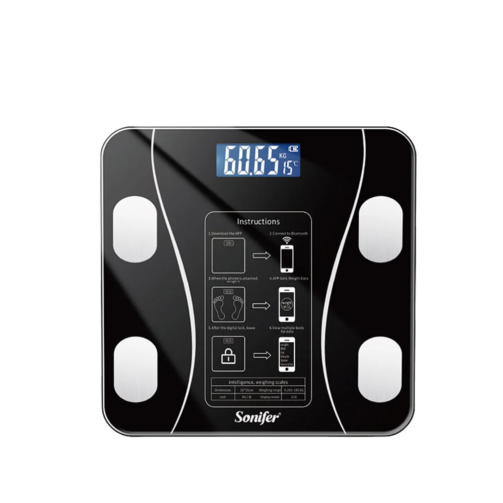 Sonifer SF-1913 Body Composition Smart Body Fat Scale Electronic Personal APP Weight Scale Machine Digital Body Bathroom Scale