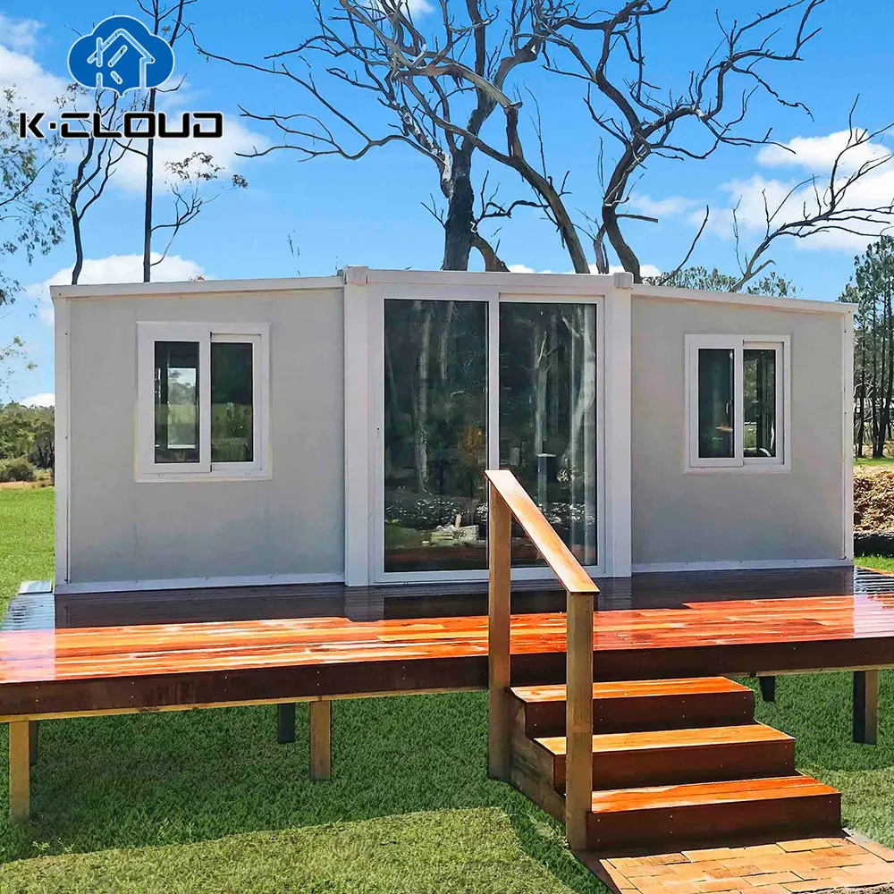 Australia Granny Flat 20Ft 40Ft Prefab Expandable Container House Steel Tiny Prefabricated Villa Two Bedroom With Kitchen