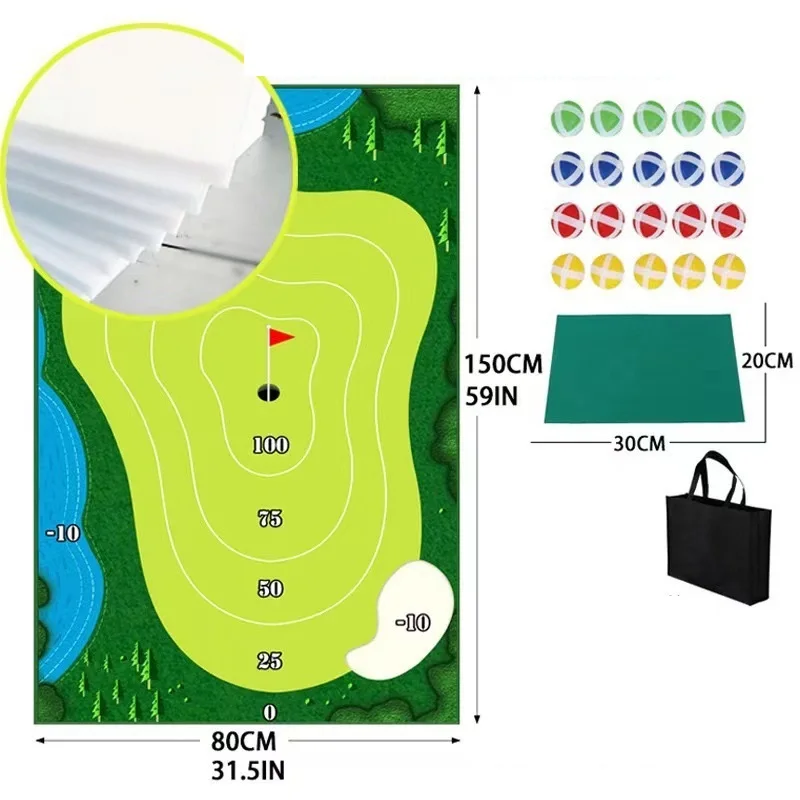 Chipping Golf and darts mat Tour Backyard Golf Cornhole and Pong target velcro-s hitting Indoor or Outdoor Chipping practice