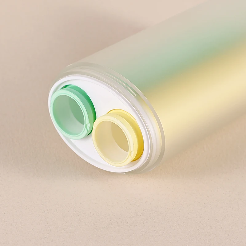 2024 New Luxury 15+15ml PMMA Oval Double Tube Airless Bottle Empty Portable Travel Day and Night Serum Cream Vacuum Pump