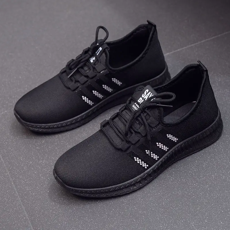 cheap breathable mesh working sports shoes for men walking style shoes