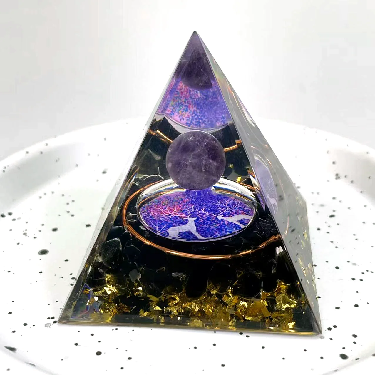wholesale price spiritual natural rock 5cm orgone quartz crystal resin pyramid healing stone chakra crystal gemstone ornaments