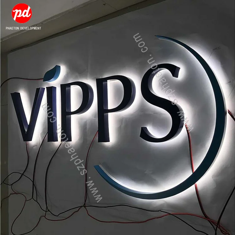 Hot Illuminated Hotel Letter Brand Logo Custom Light Office Reception Shop Store Stainless Steel Acrylic Outdoor 3D Led Signage