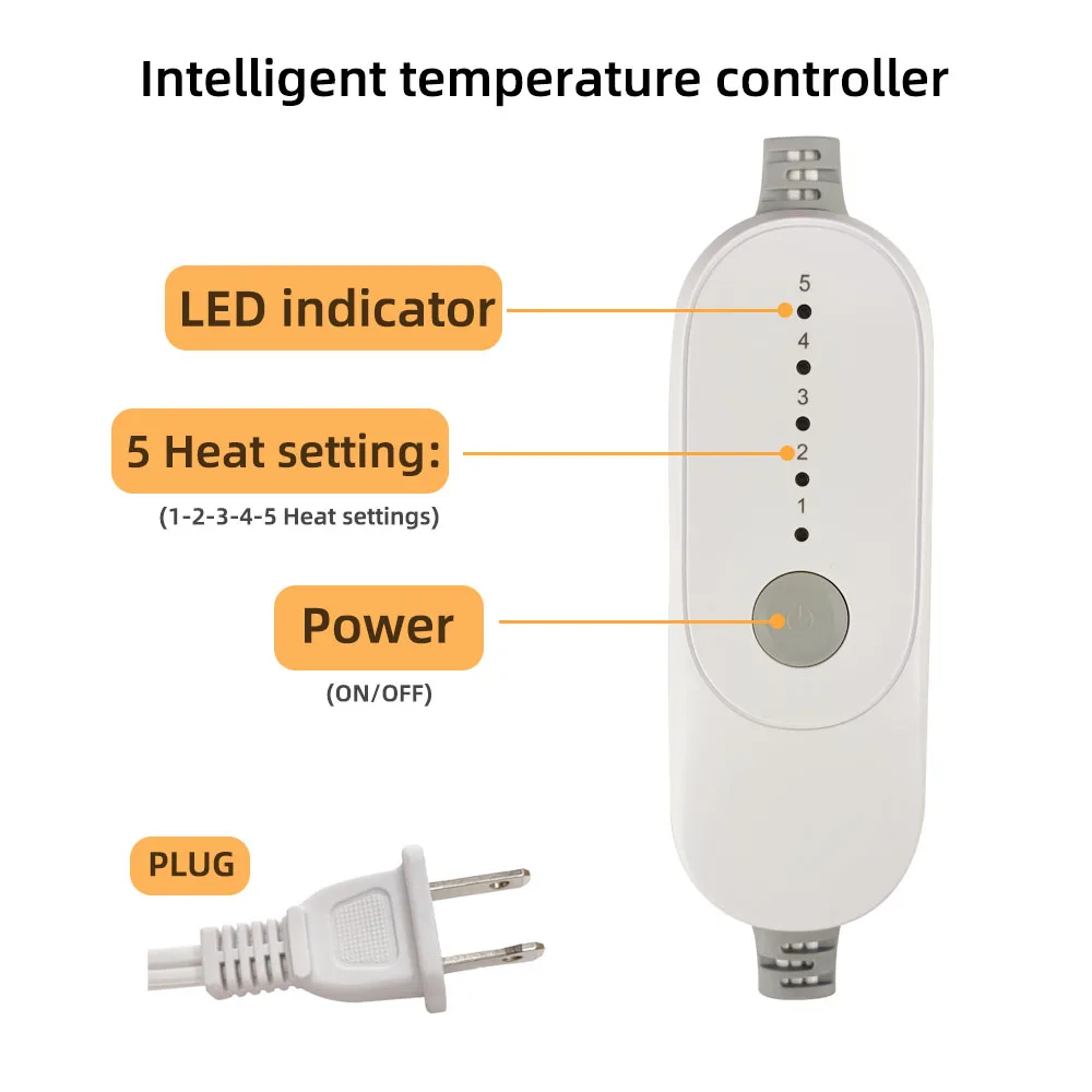 Custom 120V Solid Polar Fleece Thermal Throw Machine Washable Electric Heating Throw Blanket