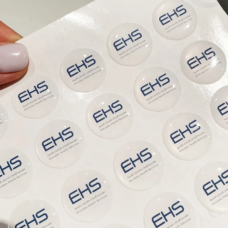 Custom High Quality Eco Friendly Resin Epoxy Stickers Manufacturers Clear Gel Logo Sticker