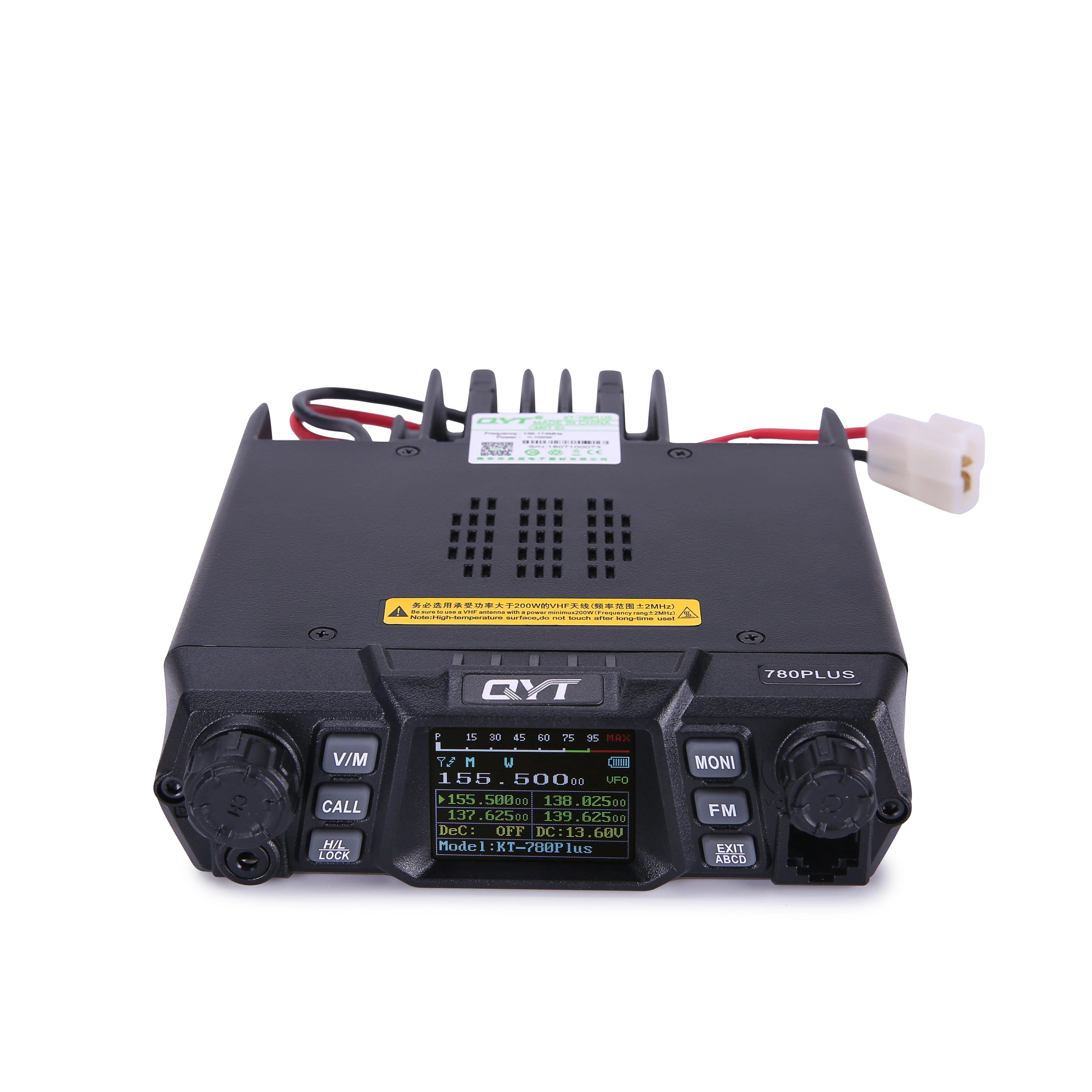 100W VHF с одной полоской 136-174 МГц quad ожидания цветной экран QYT KT-780Plus мобильное радио