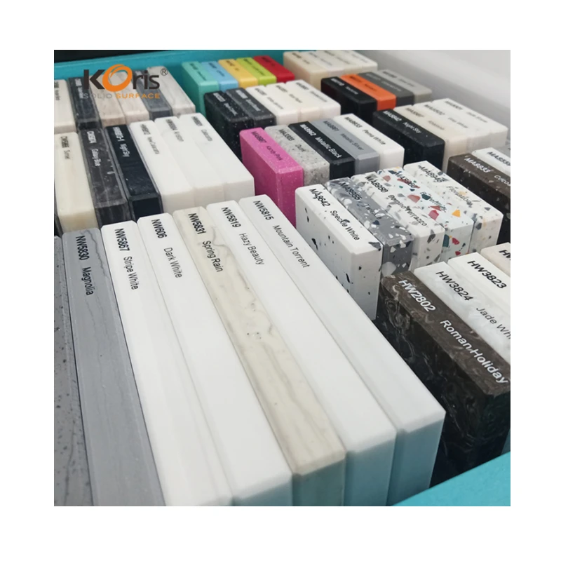 Koris pure modified artificial stone sheet big slab artificial marble acrylic solid surface sheet for kitchen countertop