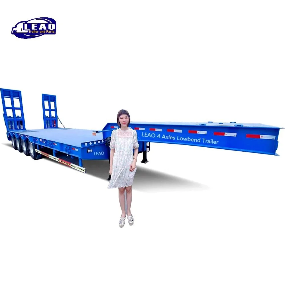 3 Axle 70 Ton 40 ft 40 Ton Loader Extendable 50 Tons Hydraulic Used Lowbed Truck Lowboy Low Bed Semi Trailer For Sale