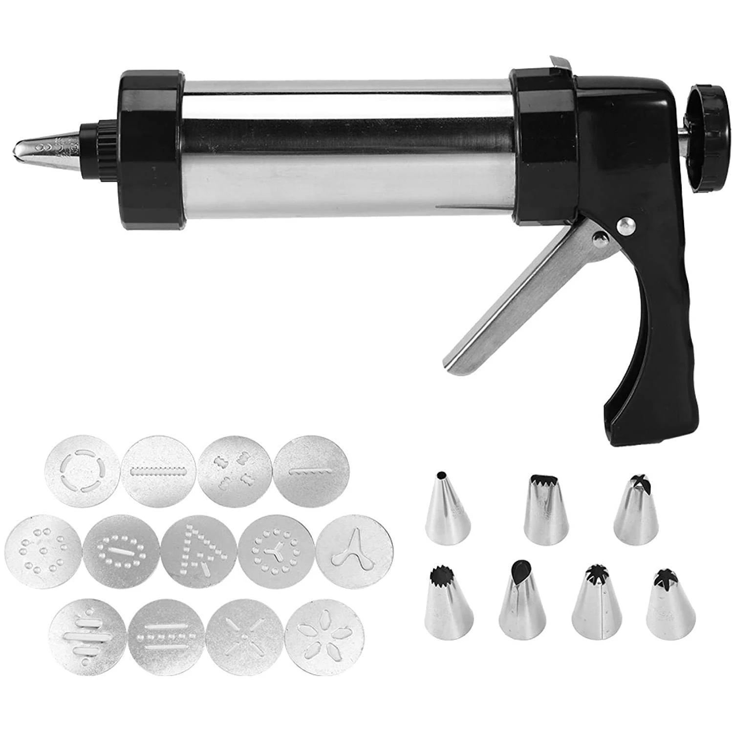 Cookie Machine Mold Heart Shape Iron Kit Set Baking Stainless Steel Hole Icing Gun Waffle Metal Dough Tool Biscuit Press Maker