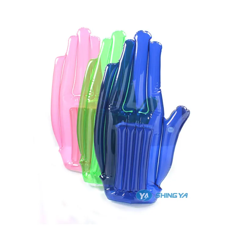 promotional customized logo pvc inflatable hand for cheer up plastic fan hand inflatable clappers