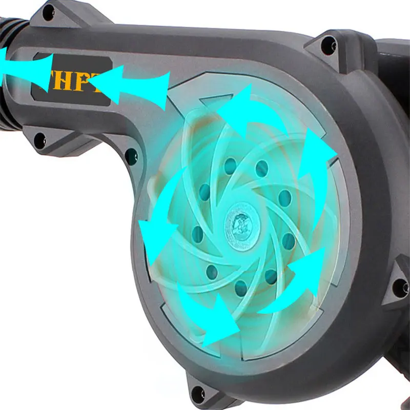 600W Multi-Functional Cordless Electric Hair Dryer Leaf Blower & Hot Air Gun Speed Adjustment Rechargeable Battery-Powered Tool