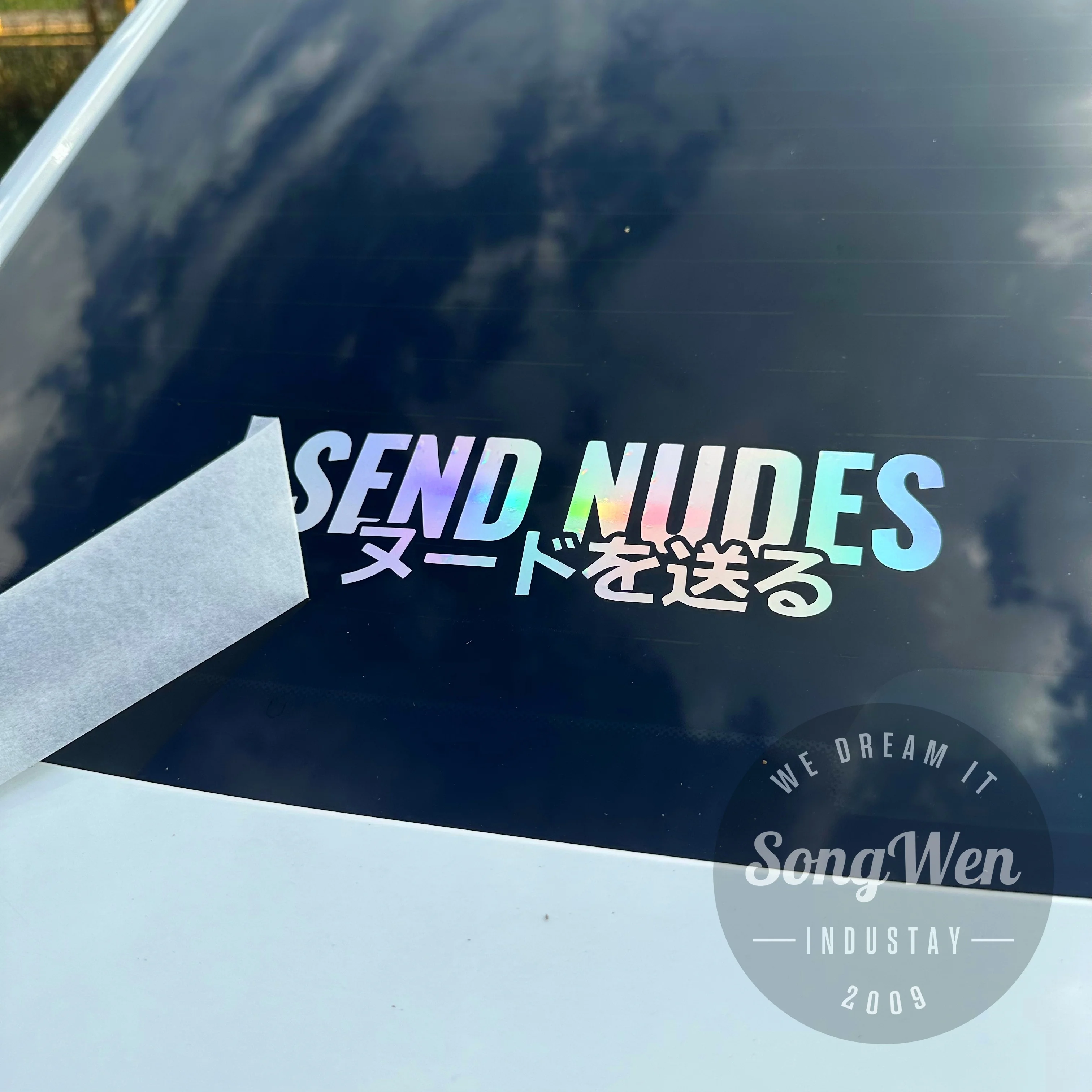 High Quality Weather Resistant Holographic Auto Transfer Stickers Die Cut 3D Vinyl Custom Car Decals