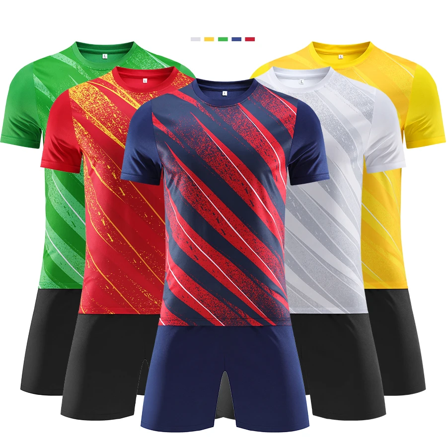 Custom Logo Sublimated Team Training Kits Shorts Shirt Full Sets Uniforms Football Jerseys Soccer Wear For Men