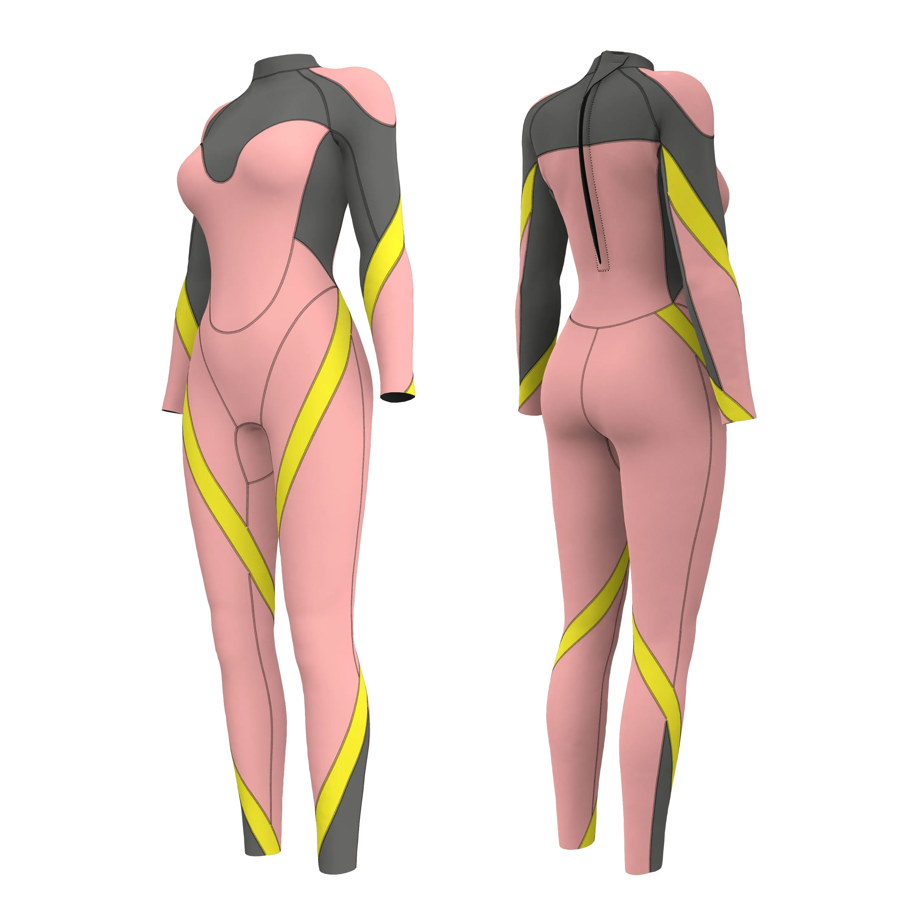 2022 New Custom colorful full tape neoprene surf wetsuit chest zip 3/2mm4/3mm5/4mm limestone liquid surfing women  wetsuit