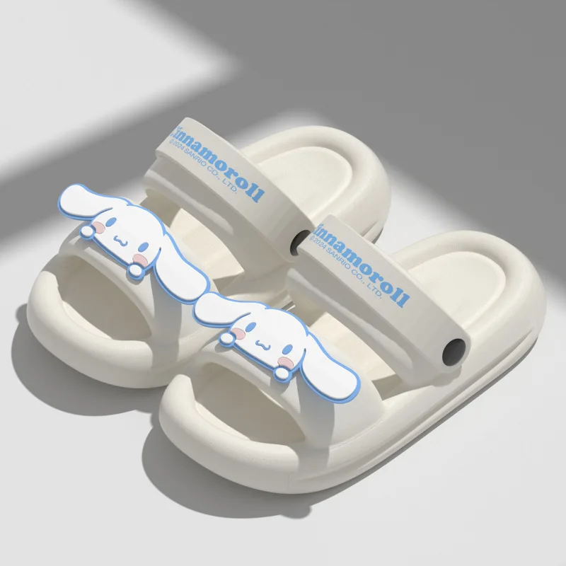 ML Kawaii Women Summer Slippers Anime Cartoon Kuromi Cinnamoroll Girls Indoor Slippers Home Non-Slip Flip-Flops Girl Gift