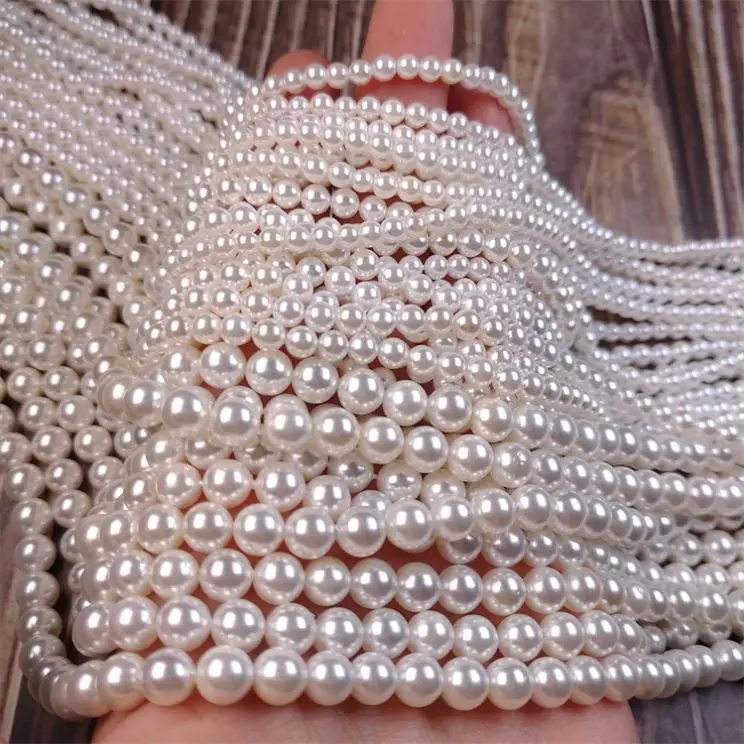 Wholesale 4mm Pearl Jewelry Necklace Custom Logo Charm Pendant Freshwater Shell Pearl Bead Chain Necklace For Women