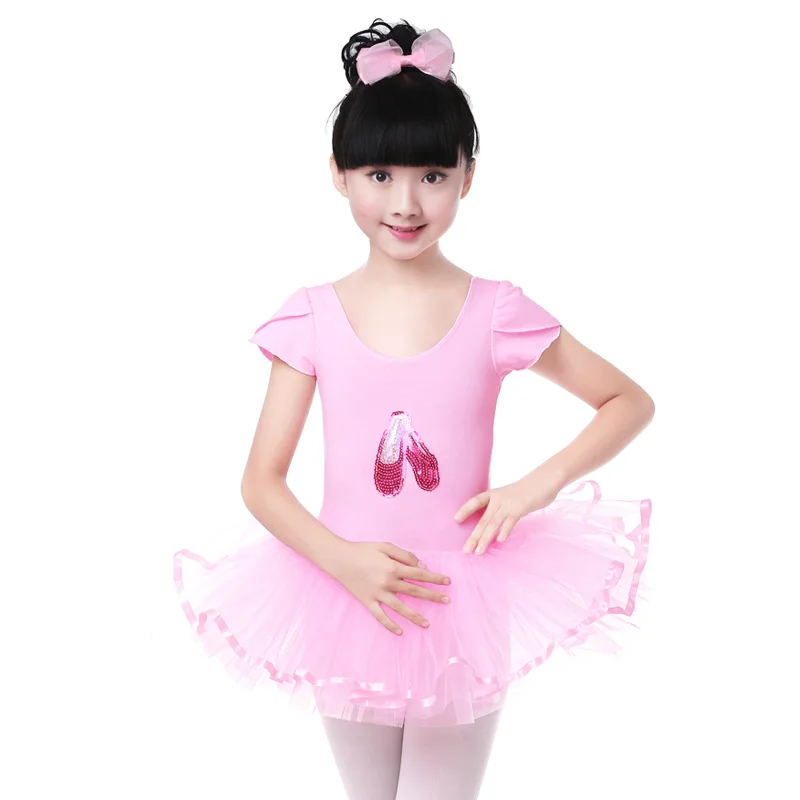 Ballet Dance Dress Girls Tutu Skirted Sleeve Gymnastic Back Toddler Ballet Leotard Dance Costume