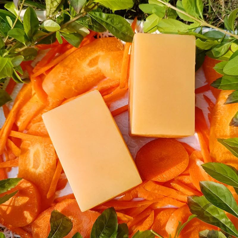Natural Handmade Sabun Antioxidant And Acne Treatment Nutritious Carrot & Honey Complexion Soap Bars